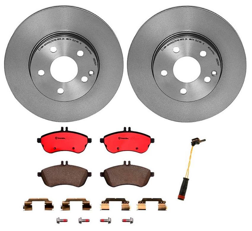 Mercedes Brakes Kit - Brembo Pads and Rotors Front (295mm) (Ceramic) 2124211312 - Brembo 1539188KIT